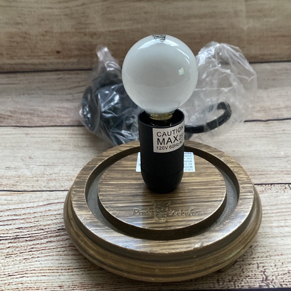 Pink Zebra Falling Leaves Simmering Shade With Wood Grain Base - Picture 8 of 8